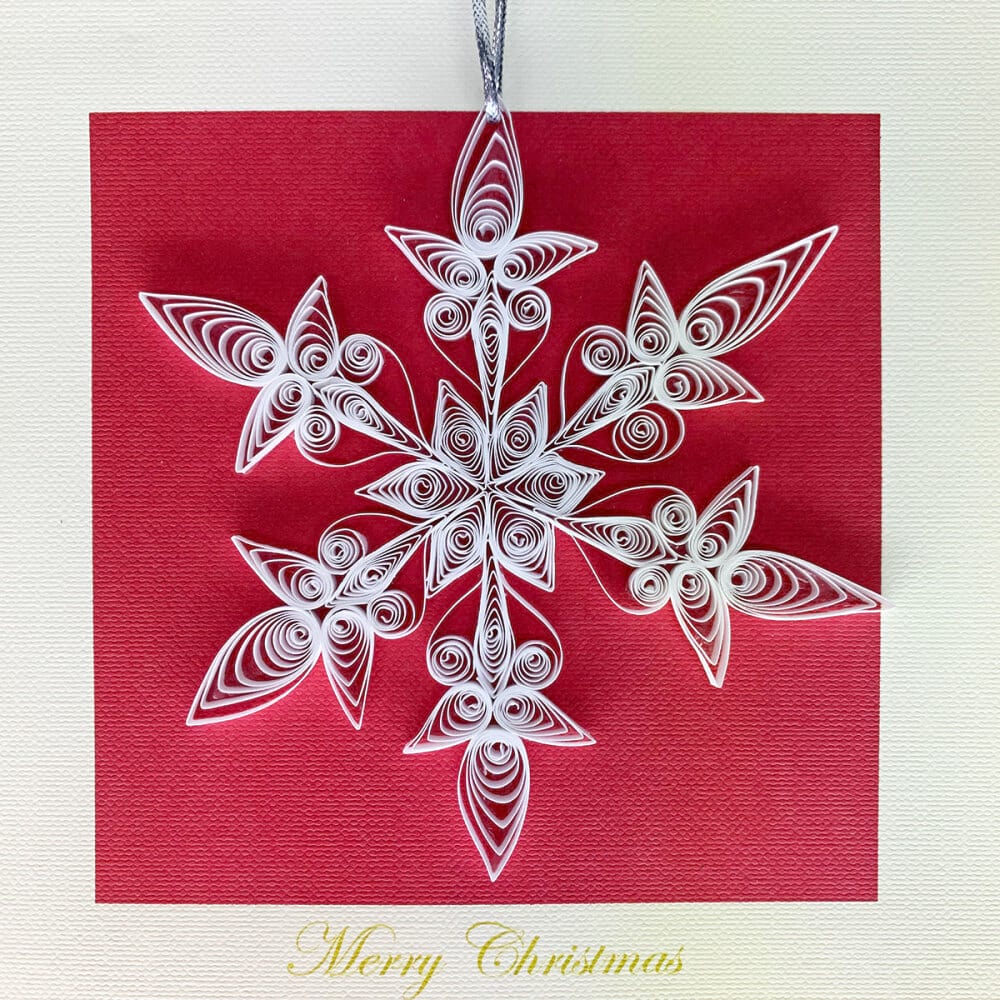 Christmas Card Quilling, Snowflake White 1
