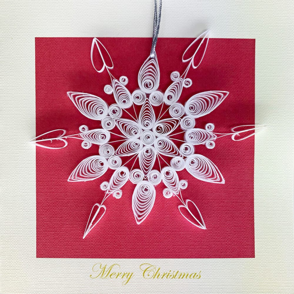 Christmas Card Quilling, Snowflake White 2